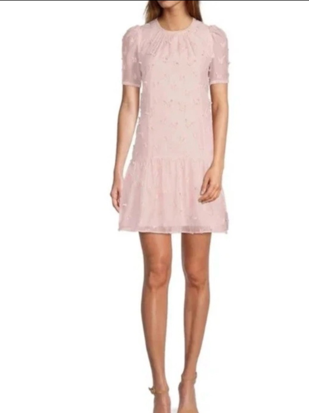 ANTONIO MELANI Pink Butterfly Embroidered Dress